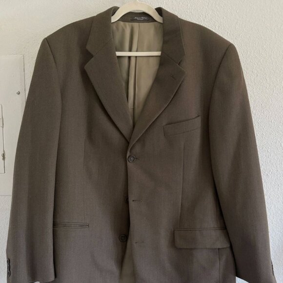 Ultimo Uomo Suit Jacket Mens Brown Green Blazer Size Unknown Measurements Listed - Picture 1 of 9